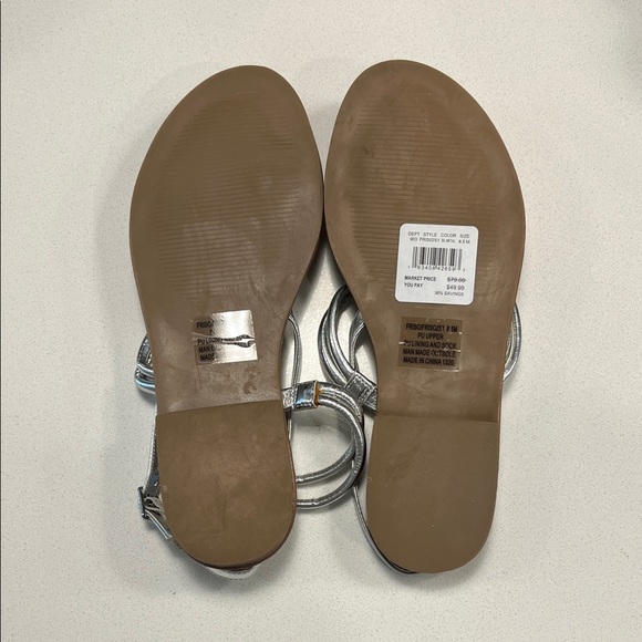Steve Madden Metallic Silver Strappy Sandals - Picture 5 of 6